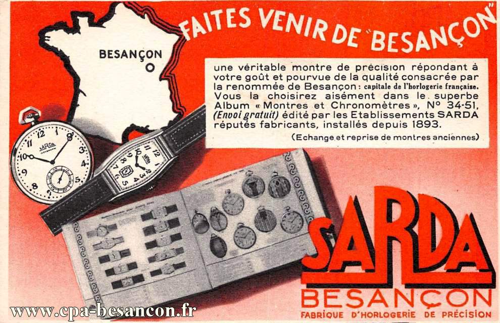FAITES VENIR DE "BESANÇON" - SARDA